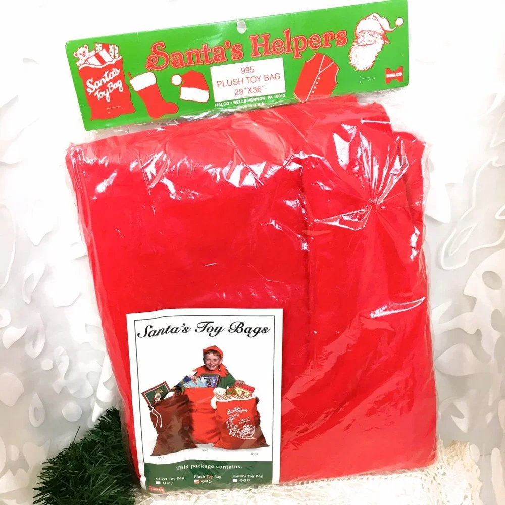 Halco Red Plush Santa Toy Bag #995 NWT NOS